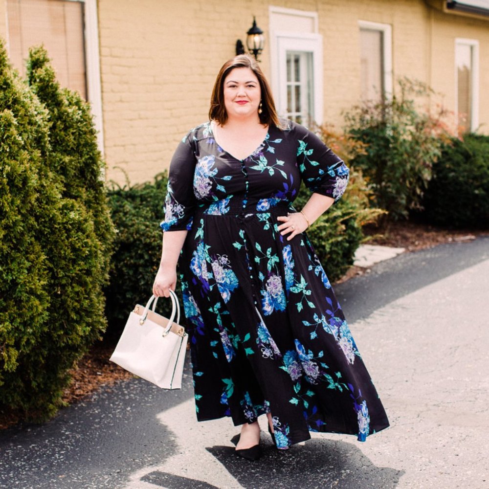 City Chic Button Down Maxi Dress Size 24+